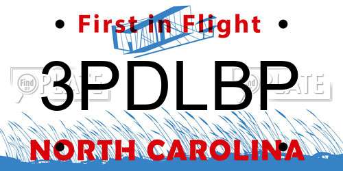 3PDLBP North Carolina License Plate