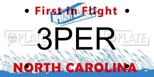 3PER North Carolina License Plate