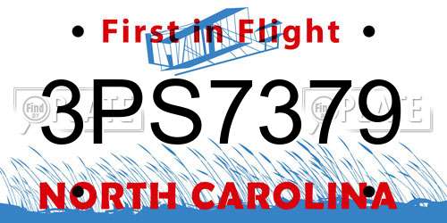 3PS7379 North Carolina License Plate