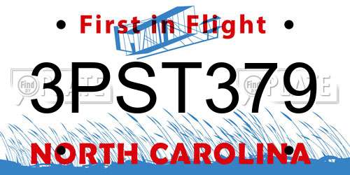 3PST379 North Carolina License Plate
