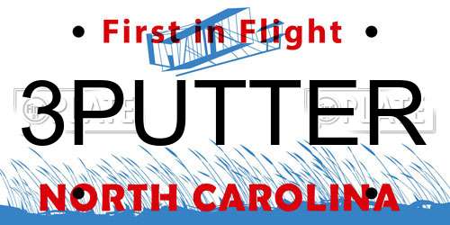 3PUTTER North Carolina License Plate