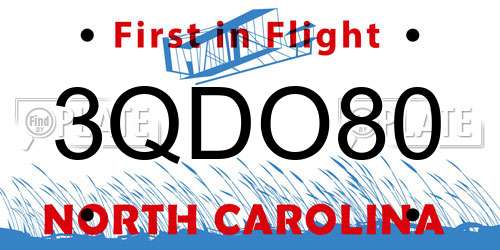 3QDO80 North Carolina License Plate