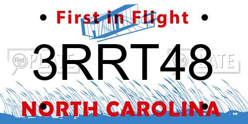 3RRT48 North Carolina License Plate