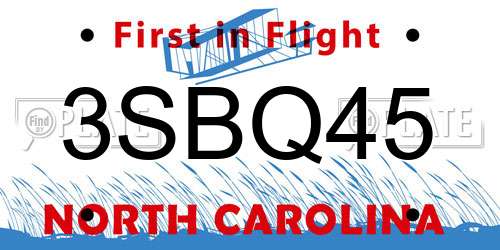 3SBQ45 North Carolina License Plate