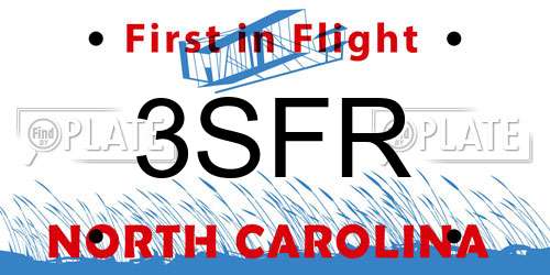 3SFR North Carolina License Plate