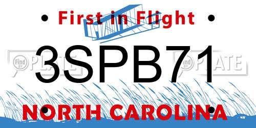 3SPB71 North Carolina License Plate