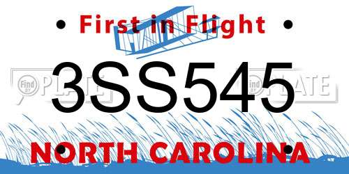 3SS545 North Carolina License Plate