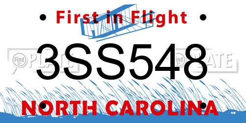 3SS548 North Carolina License Plate