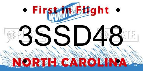 3SSD48 North Carolina License Plate