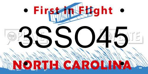 3SSO45 North Carolina License Plate