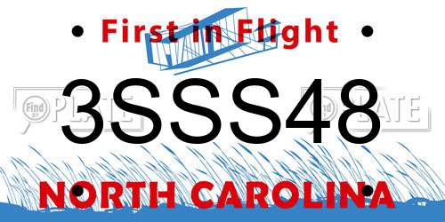 3SSS48 North Carolina License Plate