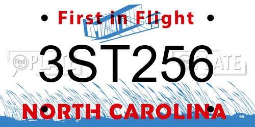 3ST256 North Carolina License Plate