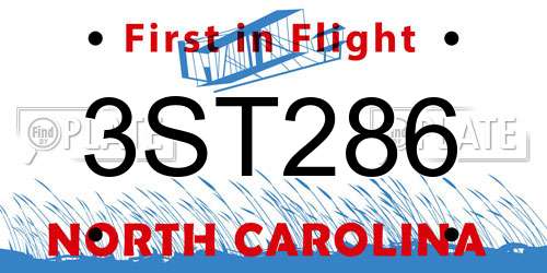 3ST286 North Carolina License Plate