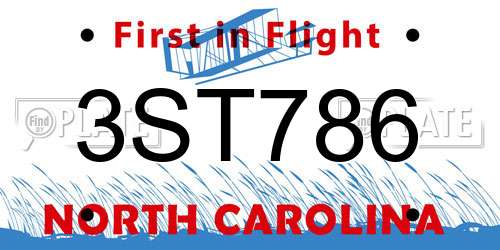 3ST786 North Carolina License Plate