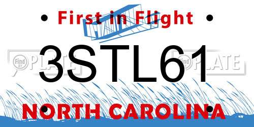 3STL61 North Carolina License Plate