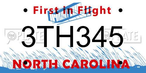 3TH345 North Carolina License Plate