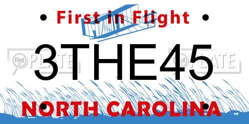 3THE45 North Carolina License Plate