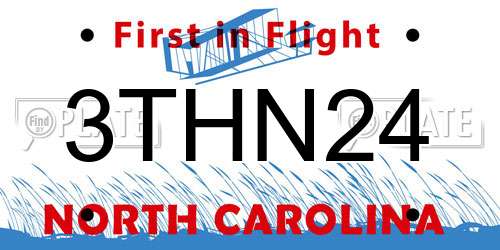 3THN24 North Carolina License Plate