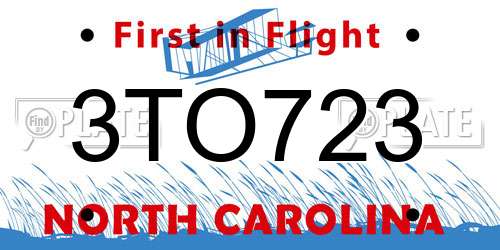 3TO723 North Carolina License Plate