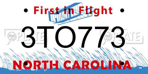 3TO773 North Carolina License Plate