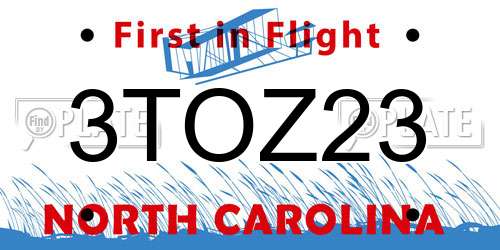 3TOZ23 North Carolina License Plate