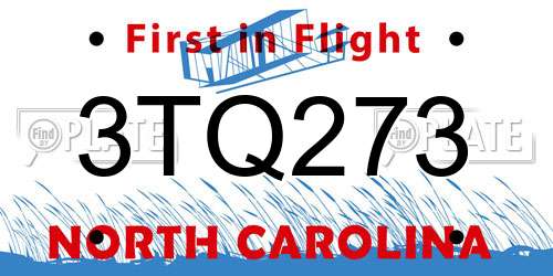 3TQ273 North Carolina License Plate