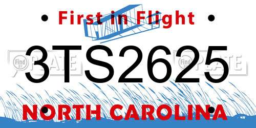 3TS2625 North Carolina License Plate