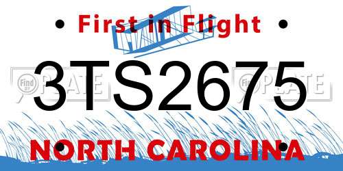 3TS2675 North Carolina License Plate