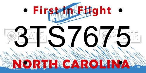 3TS7675 North Carolina License Plate