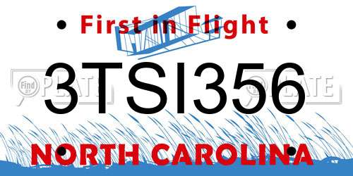 3TSI356 North Carolina License Plate