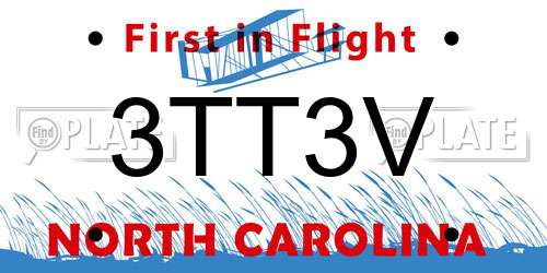 3TT3V North Carolina License Plate