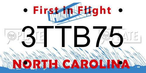 3TTB75 North Carolina License Plate