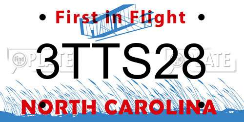 3TTS28 North Carolina License Plate