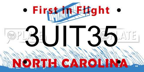 3UIT35 North Carolina License Plate