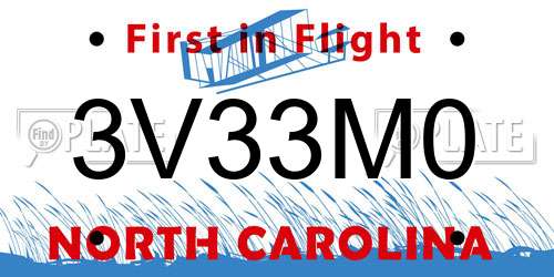3V33M0 North Carolina License Plate