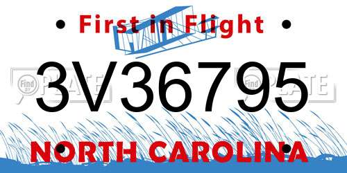 3V36795 North Carolina License Plate