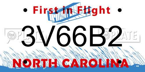 3V66B2 North Carolina License Plate