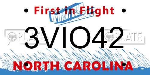 3VIO42 North Carolina License Plate