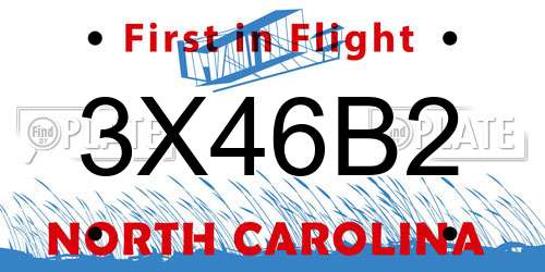 3X46B2 North Carolina License Plate