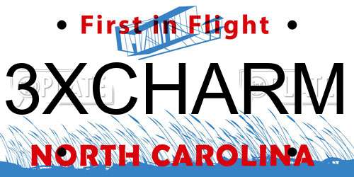 3XCHARM North Carolina License Plate