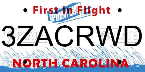 3ZACRWD North Carolina License Plate