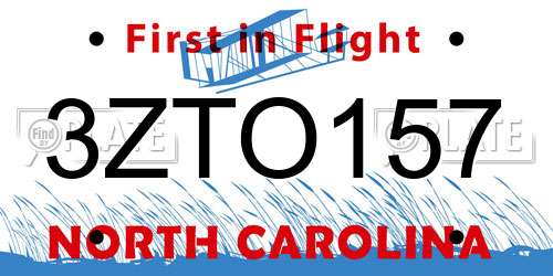 3ZTO157 North Carolina License Plate