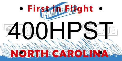 400HPST North Carolina License Plate