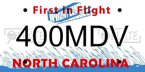 400MDV North Carolina License Plate