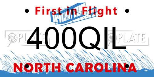 400QIL North Carolina License Plate