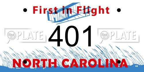 401 North Carolina License Plate