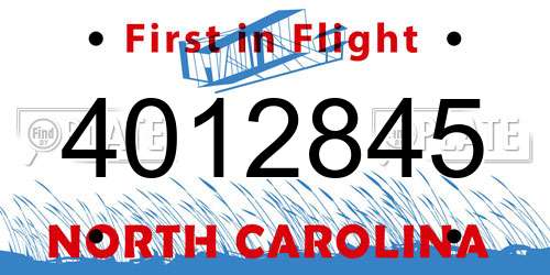 4012845 North Carolina License Plate
