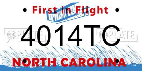 4014TC North Carolina License Plate
