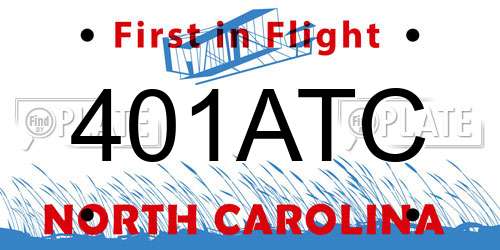 401ATC North Carolina License Plate
