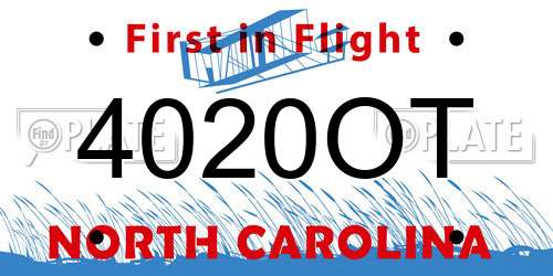 4020OT North Carolina License Plate